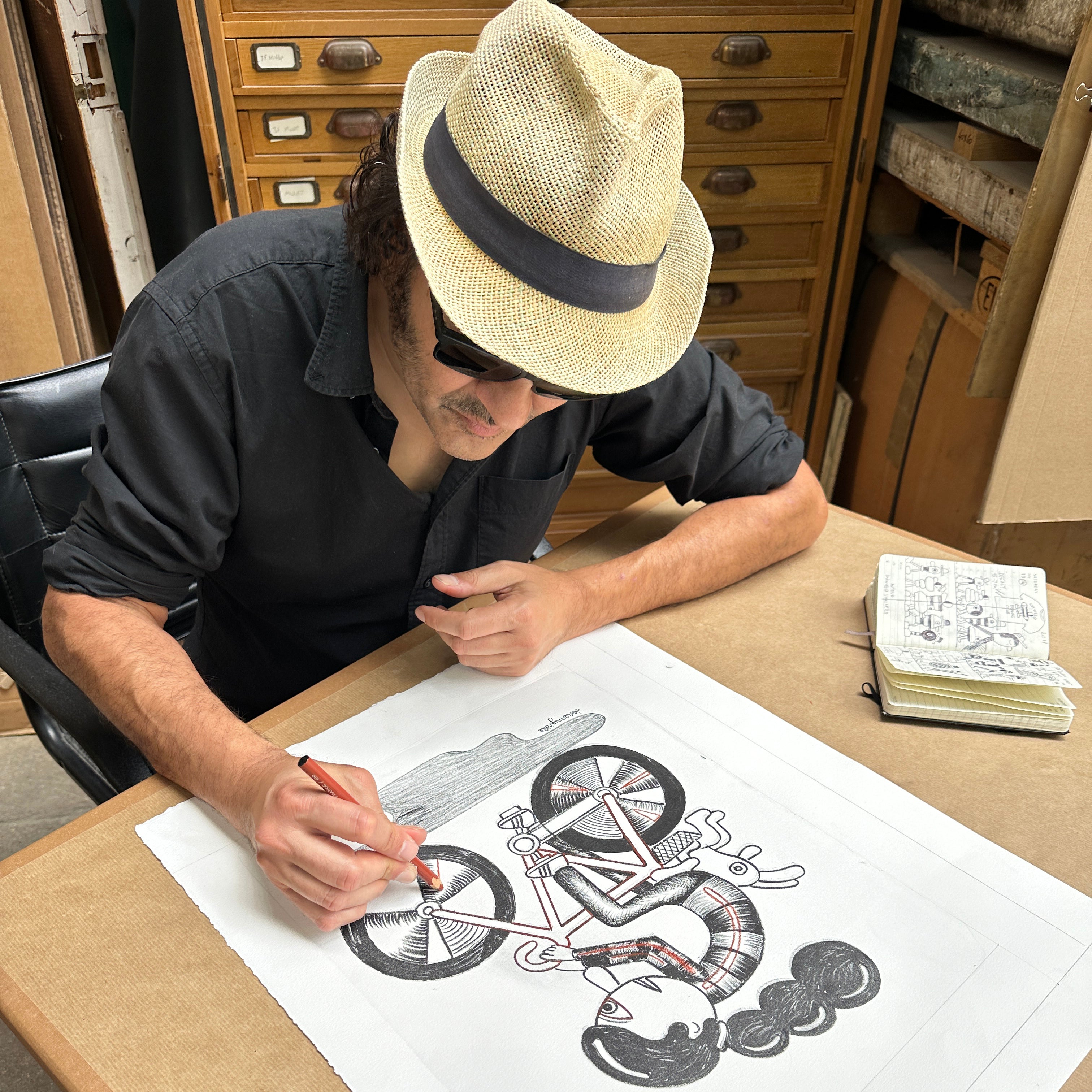 “Cyclist, Rue du Montparnasse”, Jeremyville by Idem